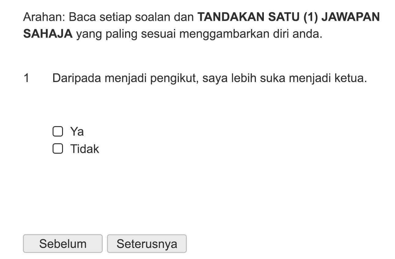 Daripada menjadi pengikut, saya lebih suka menjadi ketua