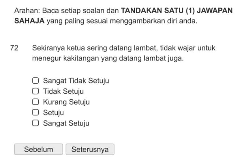 Sekiranya ketua sering datang lambat, tidak wajar untuk menegur kakitangan yang datang lambat juga.