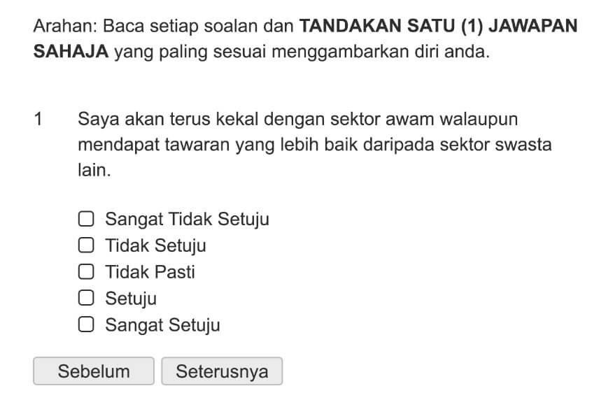 Saya akan terus kekal dengan sektor awam walaupun mendapat tawaran yang lebih baik daripada sektor swasta lain.