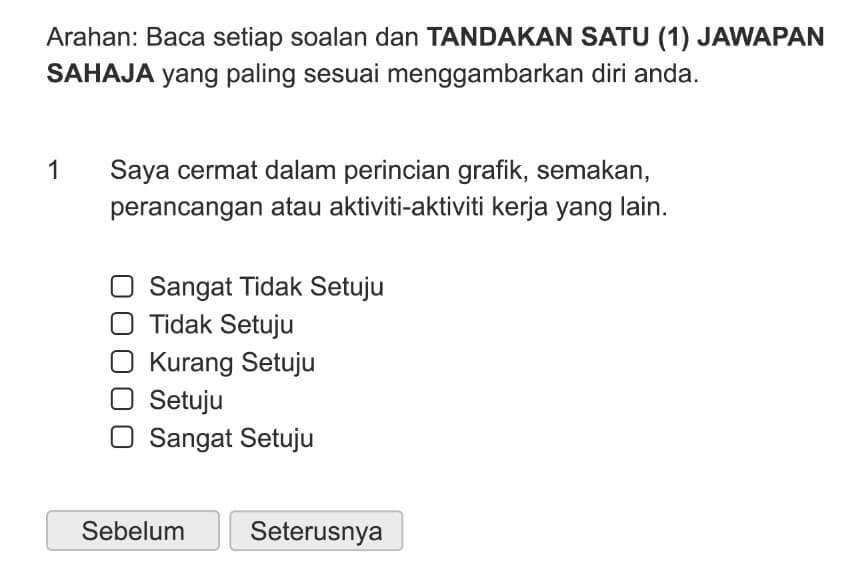 Saya cermat dalam perincian grafik, semakan, perancangan atau aktiviti-aktiviti kerja yang lain.