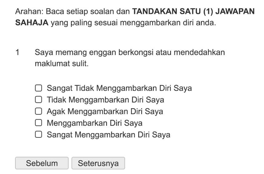 Saya memang enggan berkongsi atau mendedahkan maklumat sulit.