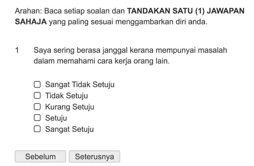 Saya sering berasa janggal kerana mempunyai masalah dalam memahami cara kerja orang lain.