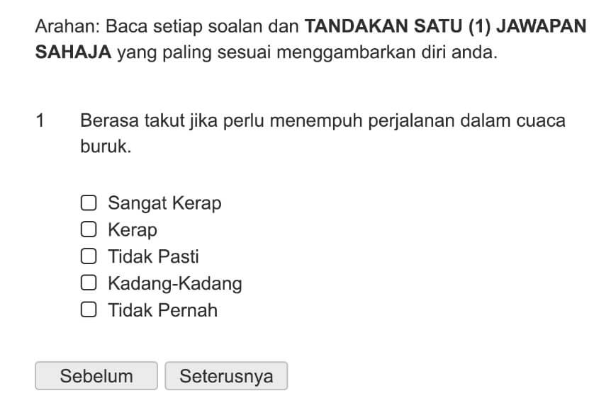 Berasa takut jika perlu menempuh perjalanan dalam cuaca buruk