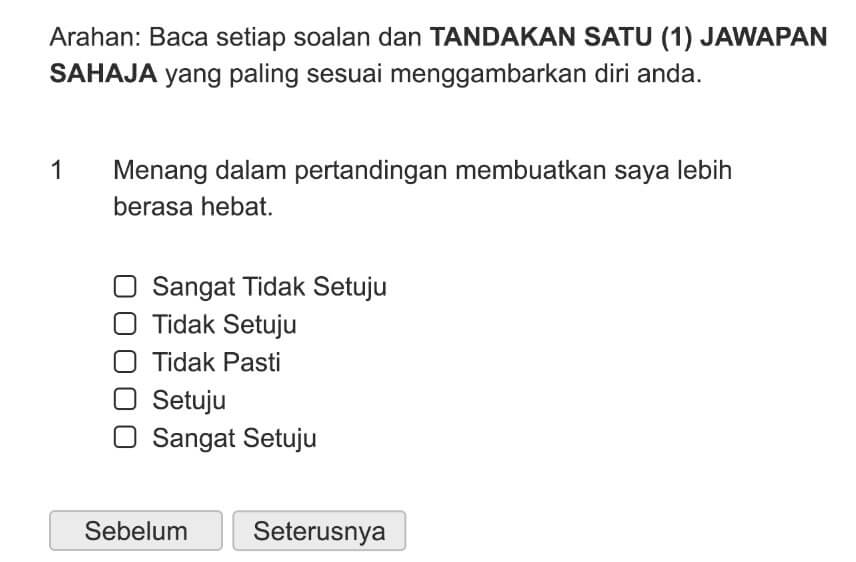 Menang dalam pertandingan membuatkan saya lebih berasa hebat