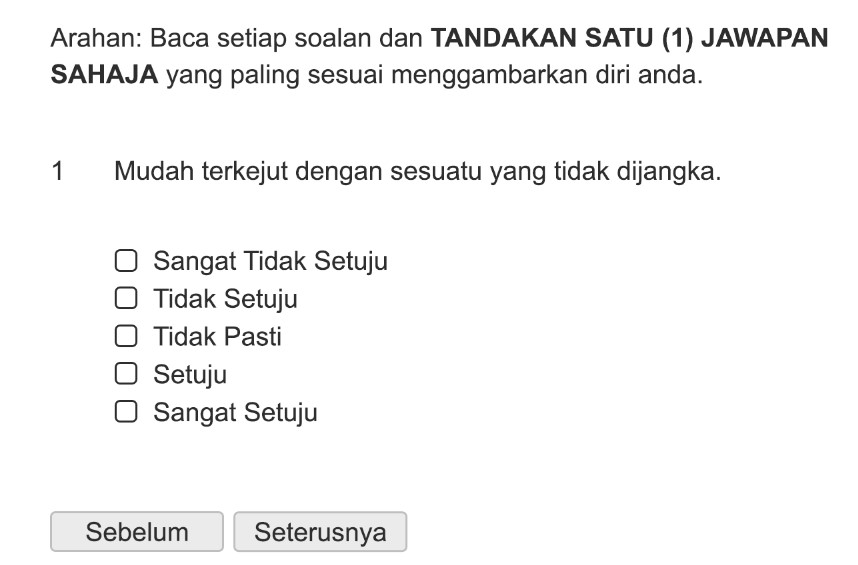 Mudah terkejut dengan sesuatu yang tidak dijangka.